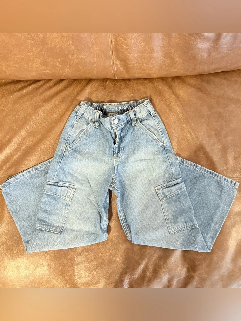 GAP Kids Girls Light Blue Cargo Jeans